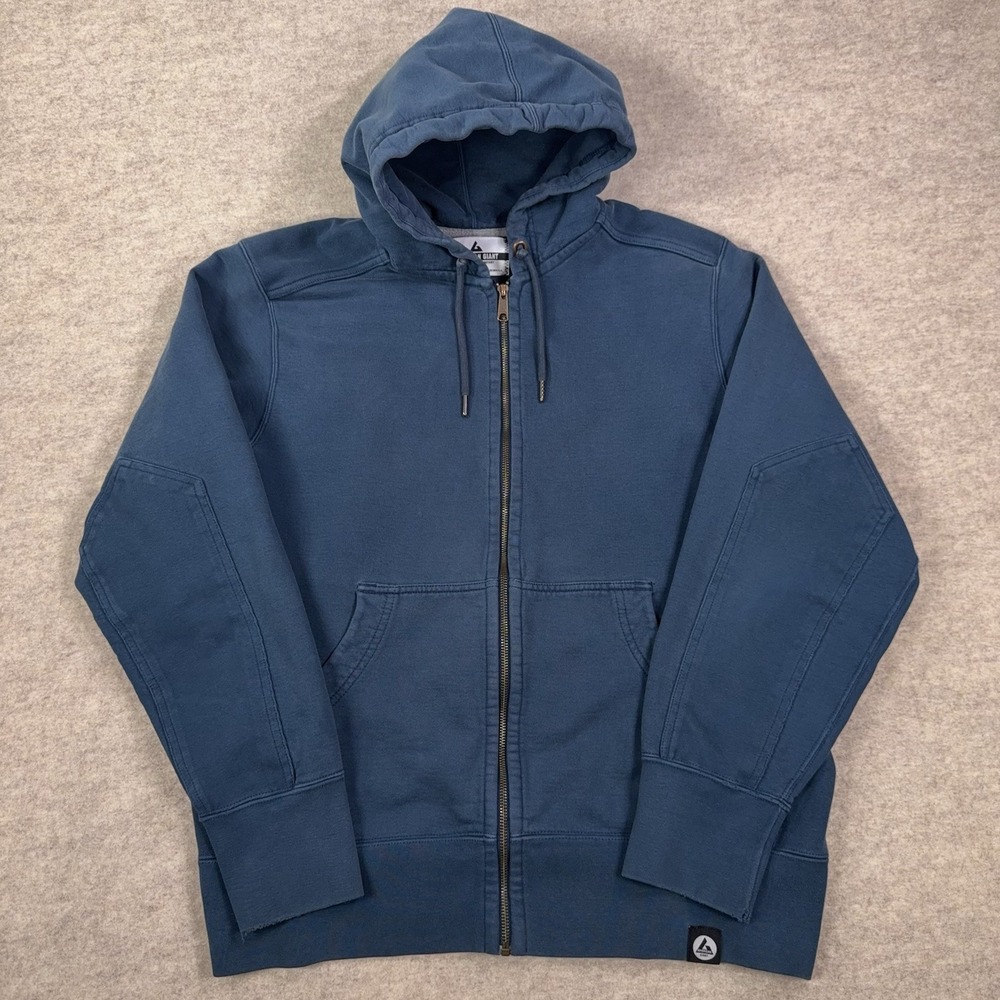 American Giant Heavyweight Full Zip Hoodie Blue Mens XXL Made in USA Workwear